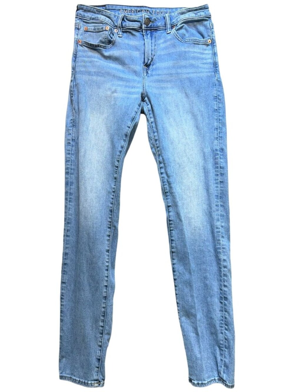 American Eagle Men's Super Skinny Jeans Stretch Denim Size 32x34 Blue Light Wash